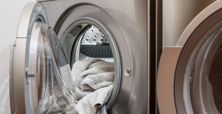 Front-loading washer with towels inside
